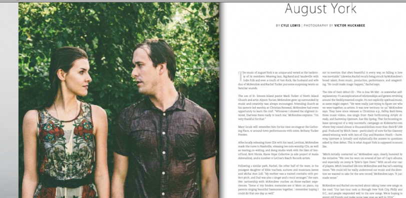 August York – Mckendree & Rachel Tucker – Golden Isles Magazine – Noisemakers Feature